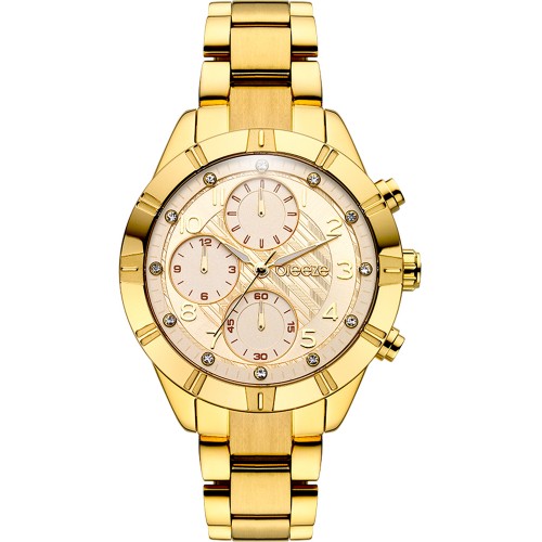 BREEZE Influentia Crystals Gold Stainless Steel Chronograph 211071.2