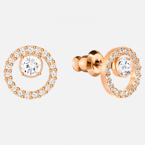 SWAROVSKI Creativity Circle Pierced Earrings Rose Gold Tone Plated 5199827