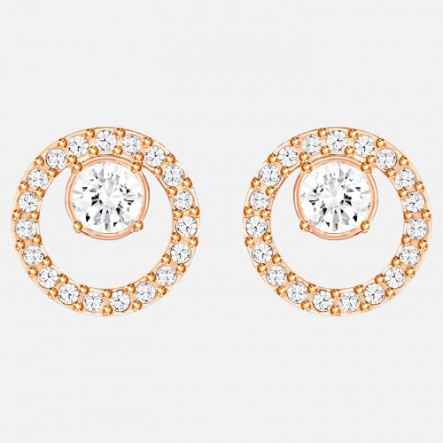 SWAROVSKI Creativity Circle Pierced Earrings Rose Gold Tone Plated 5199827