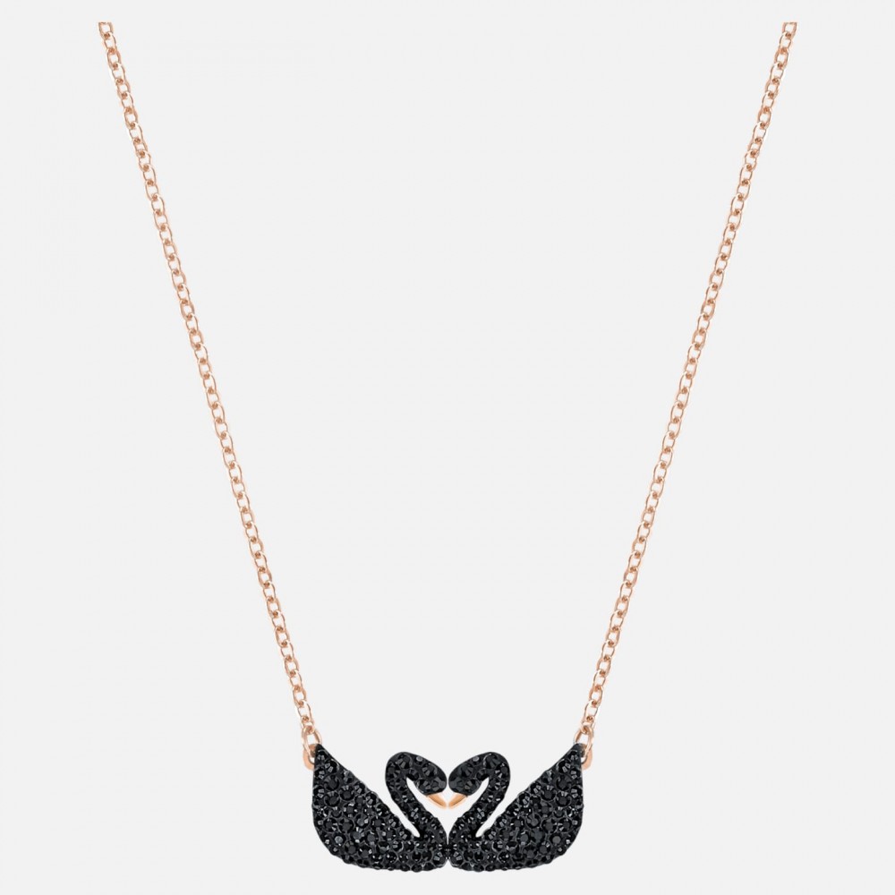 SWAROVSKI Iconic Double Swan Necklace Rose Gold Tone Plated 5296468