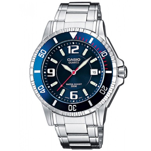 Casio Collection Stainless Steel Bracelet Blue Dial MTD-1053D-2AV