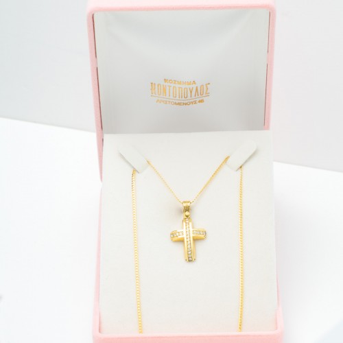 18K Χρυσός Σταυρός με Διαμάντι  0,22CT T1.1.1073 S767BRT
