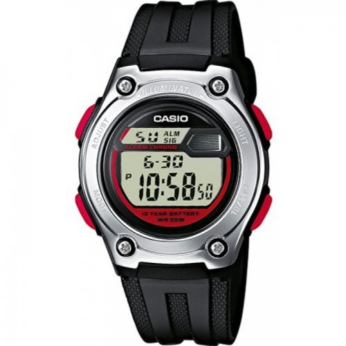 CASIO Sport Black Rubber Strap W-211-1BVE