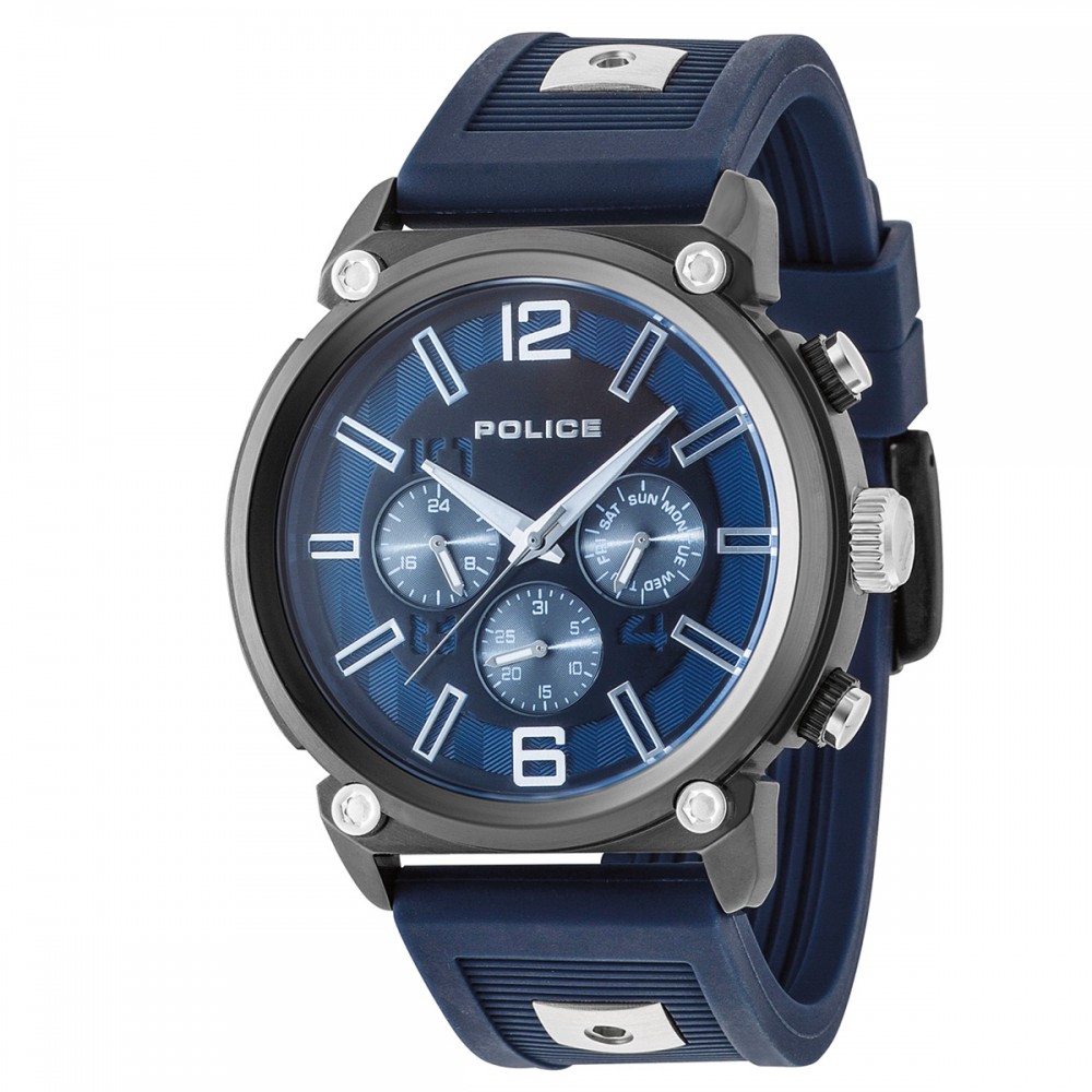 POLICE Armor Blue Rubber Strap PL.14378JSB03P