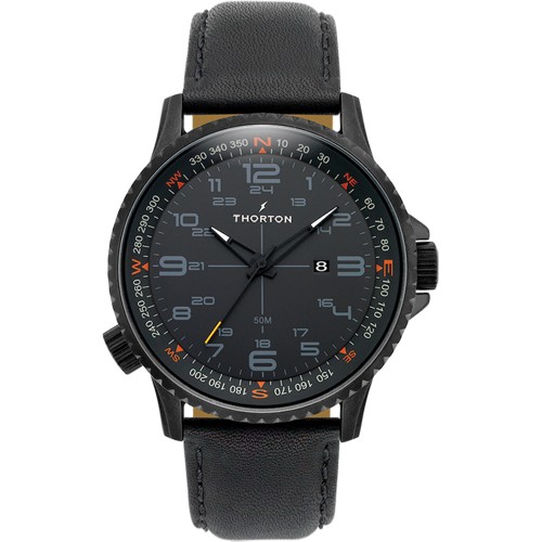 THORTON Kalf Black Leather Strap 9202111