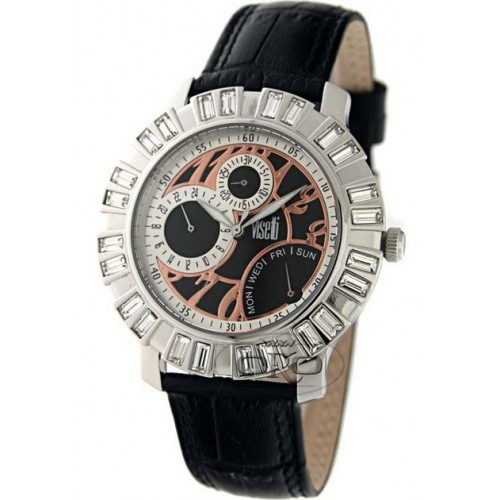 VISETTI ES Black Leather Strap ES-WSW143B