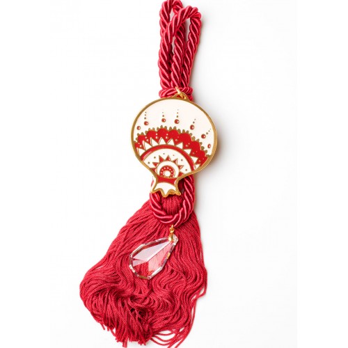 Γούρι Σπιτιού 2021 "Ρόδι" με Σμάλτο & Κρύσταλλο G2145