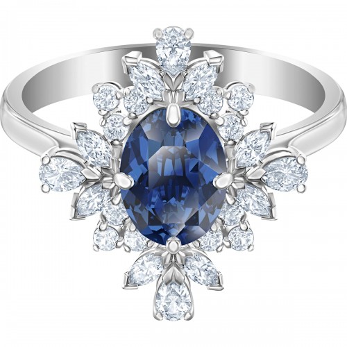 SWAROVSKI Palace Motif Ring Blue Rhodium Plated 5513216