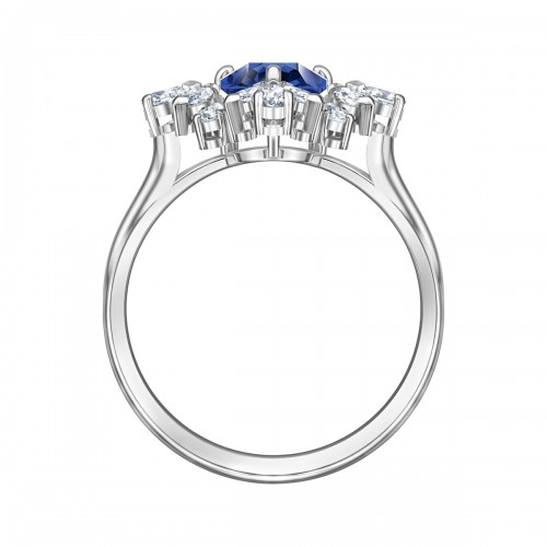 SWAROVSKI Palace Motif Ring Blue Rhodium Plated 5513216